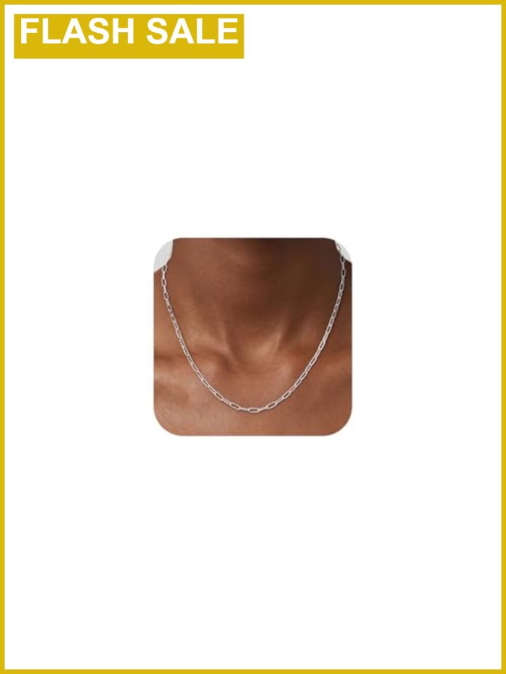 925 Sterling Silver Paperclip Chain Necklace 4mm Link Women